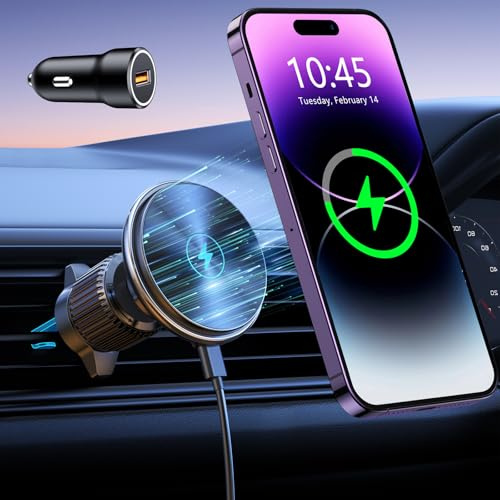 EOIWUY für MagSafe Autohalterung mit Ladefunktion, 15W Schnellladende | Induktive Handyhalterung Auto Magnet mit Ladefunktion, Wireless Charger Auto Kompatibel mit iPhone 17/16/15/14/13 Serie