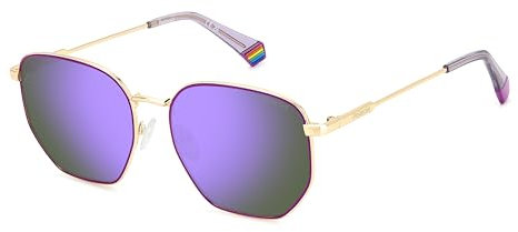 POLAROID PLD 6214/S/X Sonnenbrille, Gold, Violett, 56 Unisex, Erwachsene, Gold Violett, 56