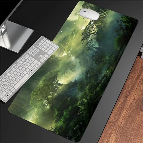 Tapis de Souris XXL Tapis de Souris Gamer Forêt Nature Tapis de Souris Gaming 900x400x3mm Grand Tapis de Bureau sous Main avec Base en Caoutchouc antidérapante pour Gamer Personnel