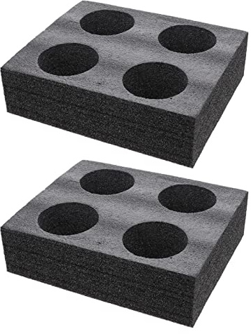 Portabicchieri in schiuma da 2 pezzi Vassoio portabevande for tazza di caffè da asporto for campeggio Roulotte Camper Barche - Spazio for 8 tazze / 45 (Color : Black, Size : 24X20X6.7CM)