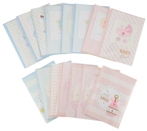 STOBOK 15sätze Shower Karten Niedliche Glückwunschkarten Für Babyfeiern Dekoration Und Einladungen Zufällige Designs Für Jungen Und Mädchen Für Neugeborene Und Meilensteine