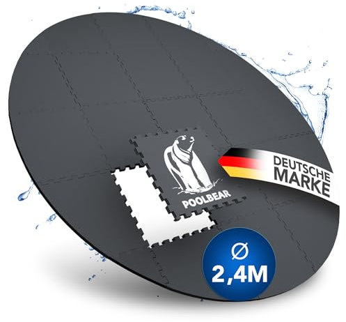 PoolBear Base redonda para bañera de hidromasaje de 240 cm, protección del suelo para jacuzzis al aire libre, alfombrilla de jacuzzi, base de piscina, protección del suelo, color negro