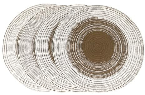 Amosfun 4 Stücke Runde Woven Tischsets Set Waschbar Baumwolle Garn Wärme Isolierung Matten Für Küche Tisch