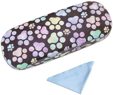 PERFECTSIGHT Hard Shell Eyeglasses Case, Protective Glasses Case, PU Leather Eyeglass Case for Women Men Girls
