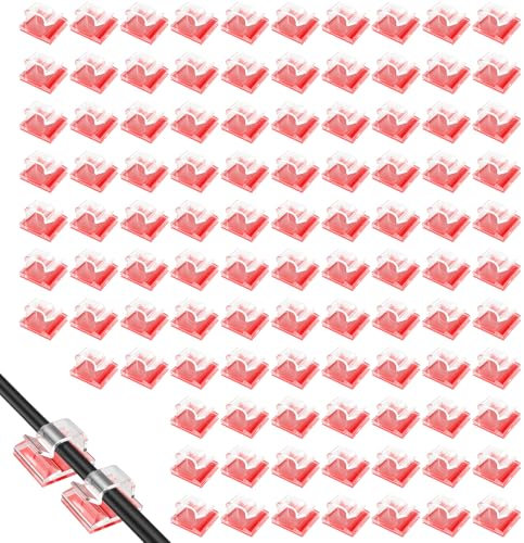 100 Pezzi Supporti Autoadesive per Cavi per Esterni, Ganci Adesivi Fermacavi, Clip Adesive per Decorazioni, Fermacavi Adesivi da Muro per Halloween e Gestione Cavi, Piccole, Trasparenti e Impermeabili
