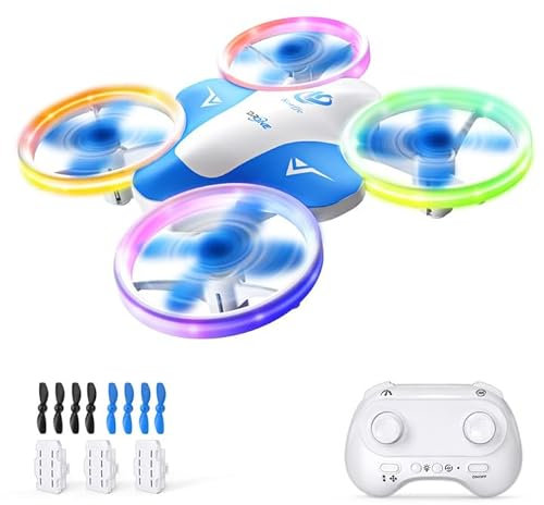 Korffe Mini drone pour enfants de 6 7 8 9 et 10 ans et plus, jouet avion télécommandé pour enfants et débutants avec lumières LED, idéal pour l'intérieur et l'extérieur, idéal pour garçons et filles