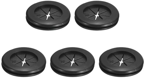 QUARKZMAN 5Pz Guarnizioni Gomma Per Passacavi, Foro Da 25mm, ID 30mm Nero | Tappi Per Foro Passante Doppia Parete Per Elettrovalvola, Guarnizione Per Cablaggio Elettrico