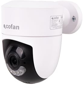 Cofan Cámara de Vigilancia WiFi para Interiores y Exteriores | Compatible con TuyaSmart o Smart Life | con Visión Nocturna, Audio Bidireccional y Detección de Movimiento