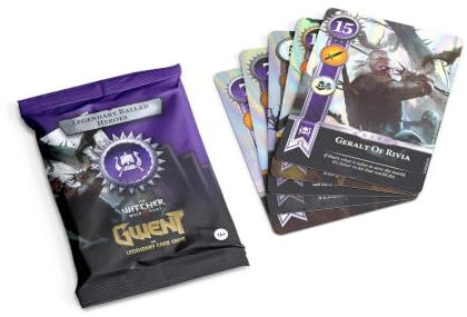 No Loading Games, Gwent - Gioco di carte collezionabili, 10 carte leggendarie ballate Skellige, confezione da opere d'arte alternative