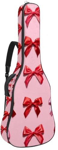 Borsa per chitarra di dimensioni standard, 40 41 42 pollici custodia per chitarra elettrica basso classico, coniglio carino con sfondo fragola ciambella cuori, Multicolore 09, 42.9x16.9x4.7 in, Zaino