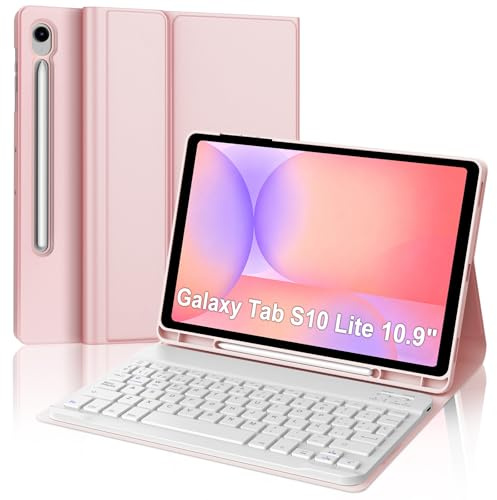 JADEMALL Custodia Tastiera per Samsung Tab S10 Lite 10.9/S10 FE 10.9 2025, Italiana QWERTY Tastiera Bluetooth Bluetooth Magnetica Staccabile per Samsung Tab S10 Lite/S10 FE 10.9, Rosa