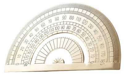 Javoryxh Righello Triangolare in Ottone Vintage Geometria Righello Matematica Semicerchi Goniometro Strumento Misurazione Precisione Cancelleria Goniometro Strumento Misurazione Precisione