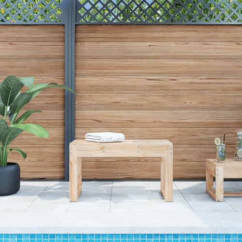 Teenpull Gartenbank Massivholz Kiefer, 80x38x45 cm, robuste Sitzbank für Terrasse, Balkon & Garten, wetterfest, unbehandeltes Holz, natürliche Optik für Außenbereich