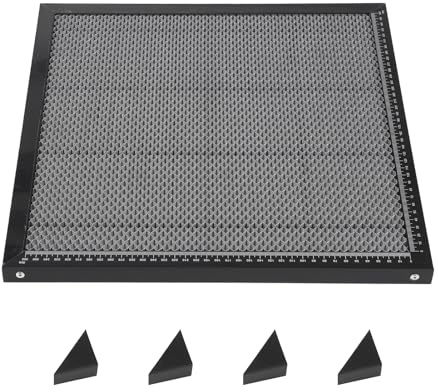 Dioche Table de Travail en Nid d'abeille pour Graveur, Plate-forme de Panneau en Aluminium 400 X 400 Mm Compatible avec les Machines CO2/diode/fibre, échelles de Mesure de Précision pour une