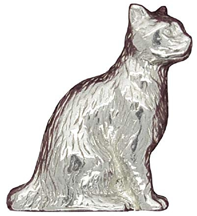 Katzenfigur, Katzenstatue, Sitzende Katze, Handgegossen von William Sturt, aus Deutsche Zinn (Pewter)
