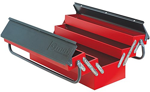 MOB Boîte à Outils Métallique 5 Compartiments 530 x 200 x 200 mm – Coffre de Rangement pour Outils Manuels et Accessoires