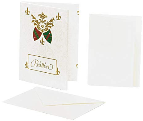 Rössler Bütten Karten mit Umschlag | Büttenpapier | Briefpapier Set | 10 Karten DIN A6 |10 Briefumschläge C6 | 1 Stück | Papier in Weiß