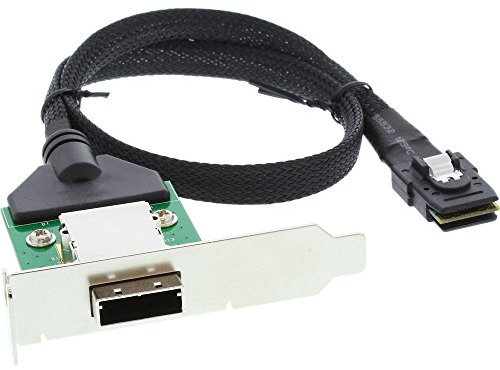 InLine 21920 Adattatore su Staffa PCI Lo Profile da 26 Pin Mini SAS, Esterno a 36 Pin Mini SAS, Nero