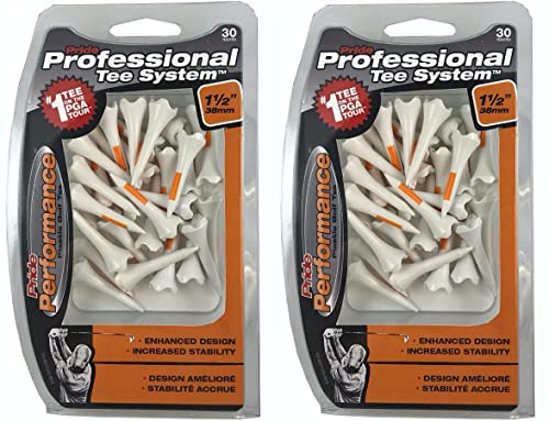 Pride Professional Tee System,Evolution Plastic 30 Golf Tees, 1 1/2 (2-Pack)