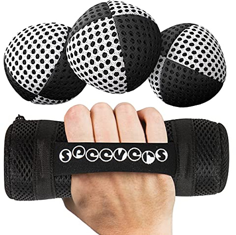 speevers Weighted Juggling Balls for Fitness 650g, Set of 3 Power XBalls with Carry Pouch, Fun Indoor Home Workout Aids for Weight Loss and Training, Best Exercise Gifts for Men and Women