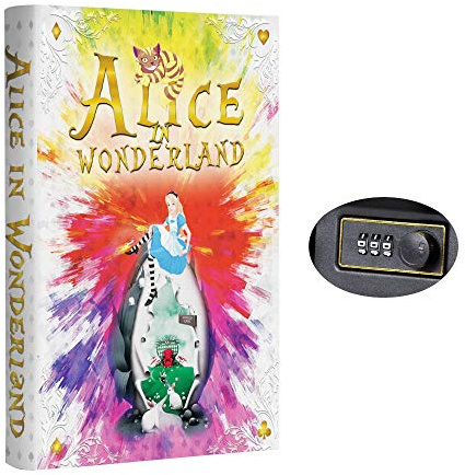 Fake Book Box - Small Safe Box with Combination Lock - Hidden Safe in Plain Sight - Diversion Safes - Secret Safes (Alice) (X-Large)