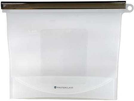 MasterClass - Sachet Alimentaire Étanche et Refermable en Silicone, Réutilisable, sans BPA, 1,5 Litre