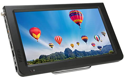 Téléviseur Portable 10 Pouces avec Antenne, Mini Téléviseur de Voiture 1024 X 600 avec Tuner ATSC, Prise en Charge VGA, HDMI, AV, PC, Casque, USB, pour ATV 48,25 MHz à 863,25 MHz