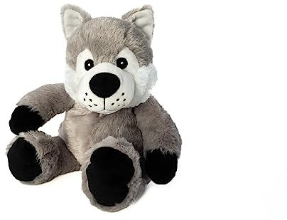 Habibi Premium Wärmekissen/Stofftier f. Kinder u. Erwachsene - 1963 Wolf Baby, herausnehmbare Hirsefüllung - Wärmekuscheltier zum Erwärmen in der Mikrowelle/Backofen, ideal auch für Babys