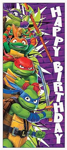 Teenage Mutant Ninja Turtles Birthday Door Poster - 27 x 60, 1 Count | Eye-catching Party Decoration for Kid's Parties