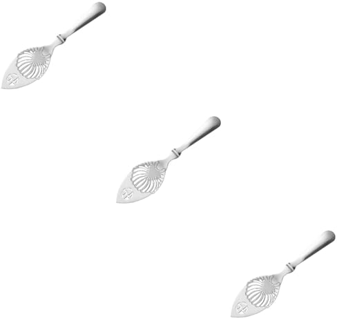 PRETYZOOM 3piezas Cucharón De Acero Inoxidable Para Filtrar Azúcar y Hielo Colador De Bar Para Cocktails Cucharilla De Absenta Diseño De Utensilio De Cocina Profesional Plateado
