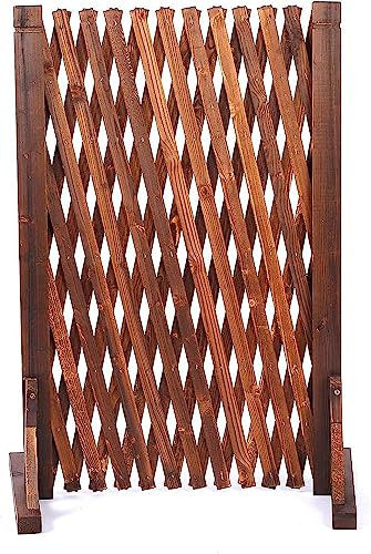 Hundezaun, Gartenzaun aus Holz, Teleskop-Gitterpaneele für Kletterpflanzen, Sichtschutz für den Außenbereich (weiß, 70 x 160 cm)