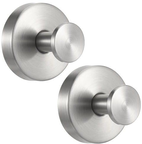 KEESIN Juego de 2 Ganchos de Ventosa de Acero Inoxidable Sin Perforar, Extraíbles para Baño y Cocina, Ganchos para Coronas de Navidad