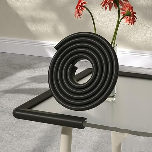 Tischkantenschutz Schaumstoff Kantenschutz 6m U Profil Möbelkantenschutz, Sicherheits-Stoßstangenschutz Für Glasplatten/Türen/Tischecken/Schränke(Black,4m/13ft)