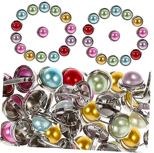 TEHAUX 100pcs Mini Claw Metal Brads Two-Legged Nails Alloy Paper Fasteners for Art Supplies Production and Decals, Sturdy and Easy to Use Crafting Accessories