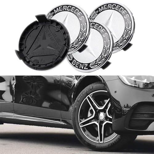 4 Stück Nabendeckel für 75MM Radnabenkappen Felgendeckel Felgenkappen Nabenkappen Wheel Caps Radnabenabdeckun