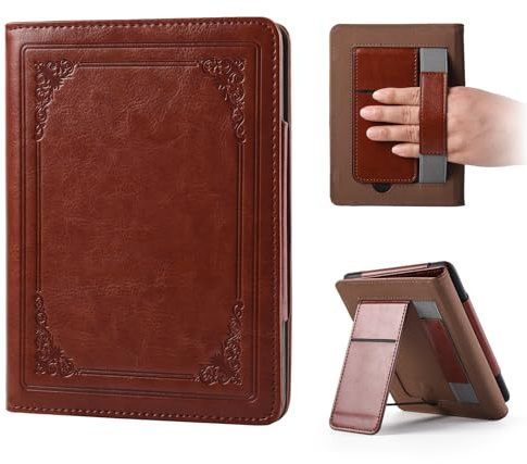 Kindle Paperwhite 2024 Hülle 7 (12. Generation) mit Kickstand & Handschlaufe Auto Wake/Sleep, Kindle Colorsoft Signature Edition 2025, Kickstand Smart Cover Case mit Kartenfach