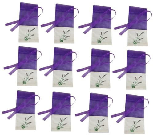 GARIOUANS Bolsitas de Lavanda Cordón para Almacenamiento y Regalos, 12 Piezas, Color Púrpura