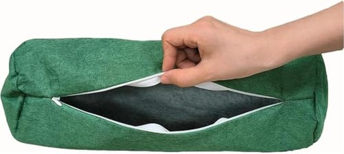 Nackenrollenbezug Bezug for Nackenrolle Nackenkissenbezug mit Reißverschluss for Kissenrollen aus Memory-Schaum und Nackenkissenrollen(Grün,15x60cm)