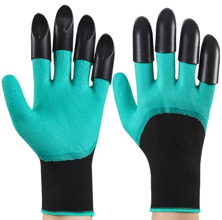 SuperAuriga Gartenhandschuhe mit Krallen – rutschfest und langlebig zum Pflanzen, Graben, Jäten (Grün, Mit Klauen)
