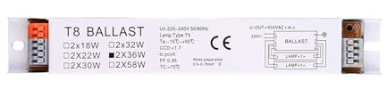SXPXP Ballast électronique Adaptable for Lampe Fluorescente T8 à Large Tension, 2 x 36 W, allumage instantané Rapide