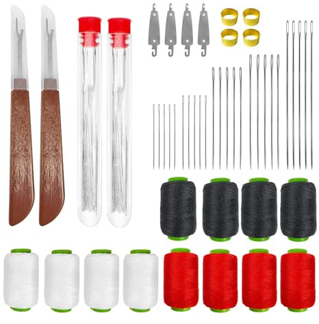 Redamancy 74 Pcs Aiguilles Couture, Aiguille a Laine, Aiguille a Coudre, pour Le Point Croix, La Couture, La Broderie, avec Enfile-aiguilles, Découseur, Dé à Coudre, Fil à Coudre