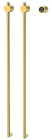 YUDNLIB Towel Warmer, Vertical Heated Towel Rail 2-Bar Electric Towel Warmer Smart Hidden Wall-Mounted Towel Dryer Rack Bathroom Bathrobe Heating Bar with Timer Gold