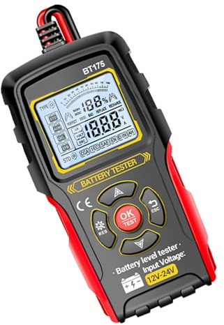 Portable Battery Measurement Tool with Voice Guidance and Digital Display for Motorcycle Vehicle Testing Automotive Battery Health Monitor