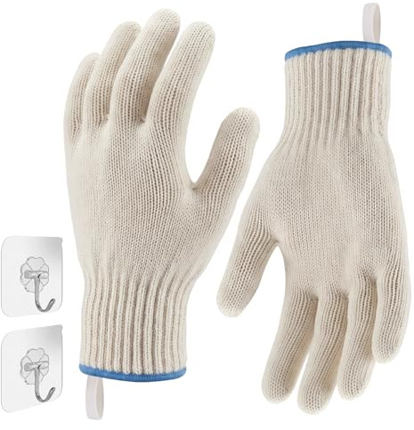 flintronic Gants Four Anti Chaleur, Gant Anti Brulure Cuisine, Double Couche en Coton Épais, Antidérapant, Lavable en Machine, Confort et Respirabilité, pour Barbecue, Pâtisserie, Jardinage, 26cm