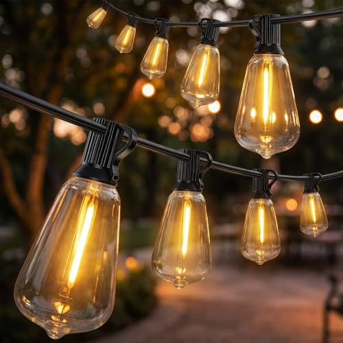 HOMCOM Catena Luminosa, Luci a Tenda LED 50, 18 m, IP44 Impermeabili, Decorazione da Interno ed Esterno per Giardino, Bianco Caldo