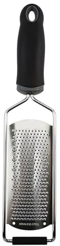 WLIHDB Rallador Manual de ajo y limón Acero Inoxidable 304, Cortador Verduras con Mango Largo, Herramienta Cocina, Molino, rallador Queso, 2 uds para Queso(Black)