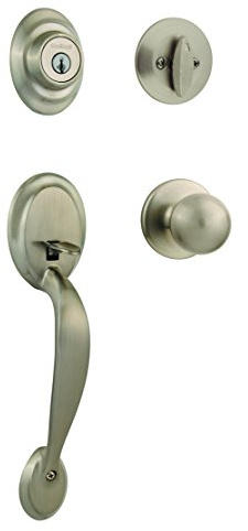 Kwikset 96870-090 Dakota Single Cylinder Handleset w/Polo Knob Featuring SmartKey in Satin Nickel, (Metal)
