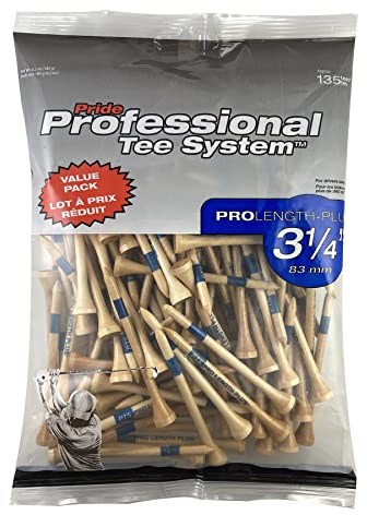 Pride Professional Tee System Stück Golf-Tees, Natürlich, 135 Count