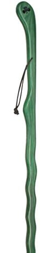 Royal RC Canes Shamrock Engraved Green Ash Walking Cane with Leather Wrist Strap, Walking Stick for Hiking, Walking Cane for Men and Women