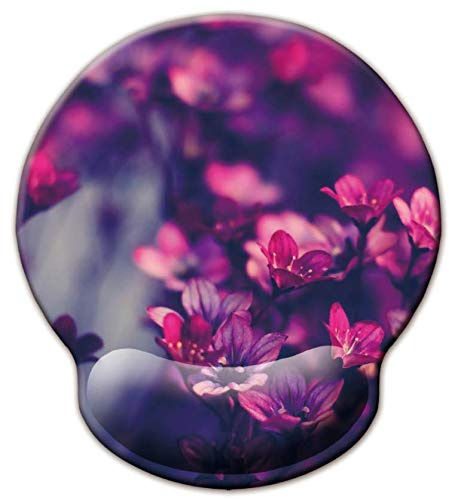Jahosin Mauspad mit Handgelenkstütze, ergonomische Handgelenkauflage aus Memory-Schaumstoff, rutschfeste Gummiunterseite für Computer und Büro 25x23 redflower